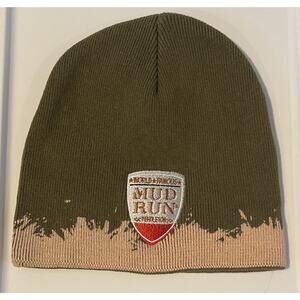 World Famous Mud Run Unisex Olive Green Beanie One Size